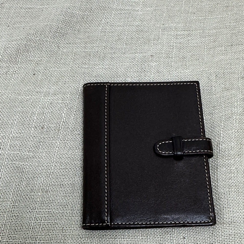 Coach Black Leather Wallet with Stitch Detail